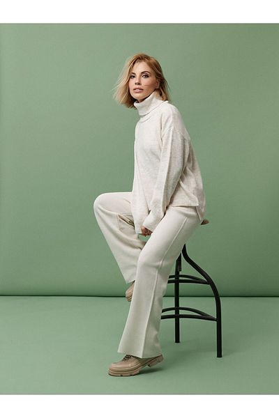 LC Waikiki Dámské pletené kalhoty Slim Fit s elastickým pasem Palazzo
