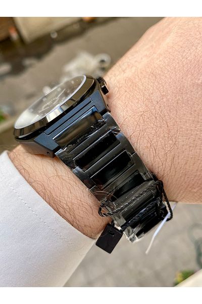 Reward Excellent Black Color Steel 5 Atm Waterproof Mens Wrist Watch Bracelet Gift