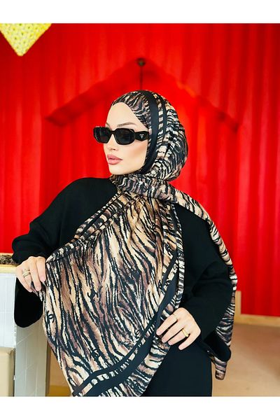 Oxygen Scarfs Zebra Pattern Imported Double Sided Voile Silk Shawl