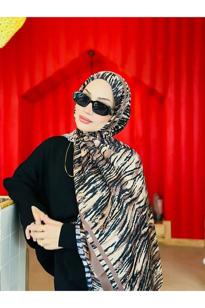 Oxygen Scarfs Zebra Pattern Imported Double Sided Voile Silk Shawl