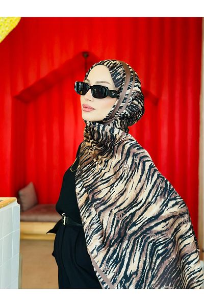 Oxygen Scarfs Zebra Pattern Imported Double Sided Voile Silk Shawl