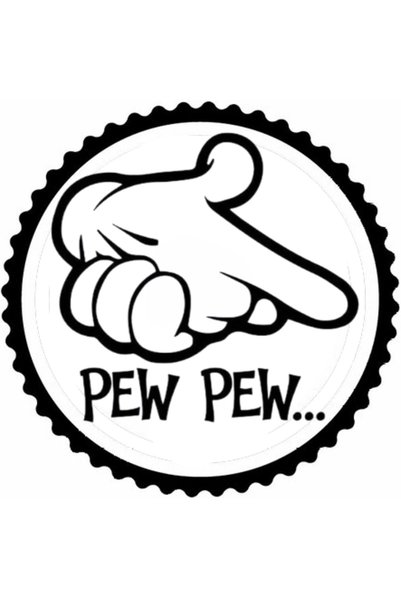 Generic Brand ملصق تصميم Pew Pew مقاس 20 × 20 سم