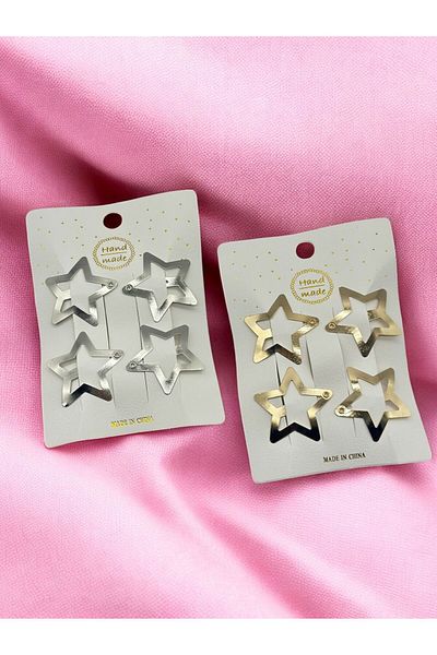 aden kids Παιδικό Σετ κουμπώματος 8 τεμαχίων Star Figured ασημί και χρυσό