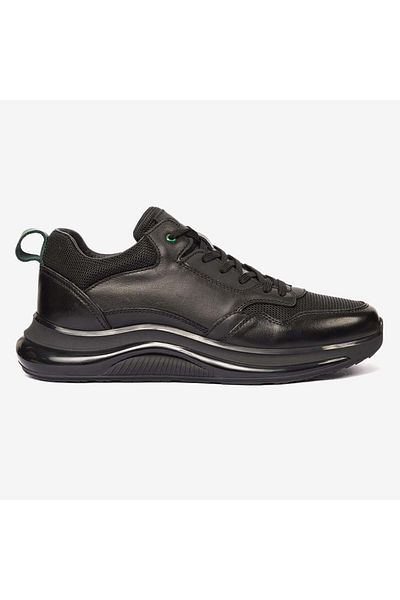 Greyder 64648 Men's Black Genuine Leather Sneaker Shoes