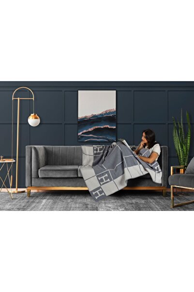 naranja home H desen çizgili özel yün battaniye