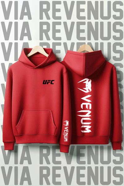 Vordevia Hanorac unisex cu glugă cu imprimeu UFC față și spate