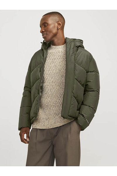 Jack & Jones Jjworld Puffer Dark Khaki Men's Coat 12259850