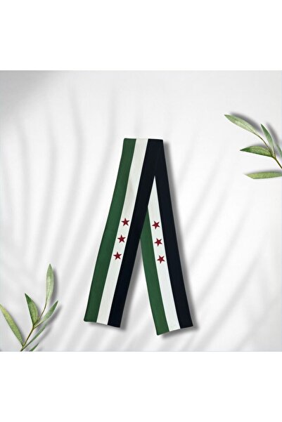 yasaminstore شال وشاح من قماش الكريب بعلم سوريا، منديل