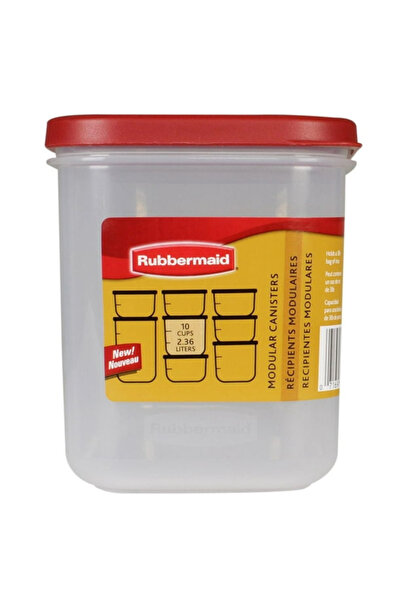 RUBBERMAID حاوية تخزين طعام جاف معيارية بغطاء، سعة 10 أكواب، مصنوعة من البولي...