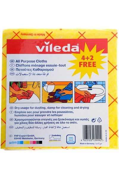 Vileda All Purpose Cloth 4+2 pcs