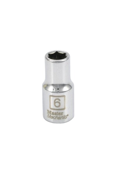MASTER MECHANIC 1/4" Drive 6mm 6-Point Chrome Vanadium Socket - Metric Hand Tool