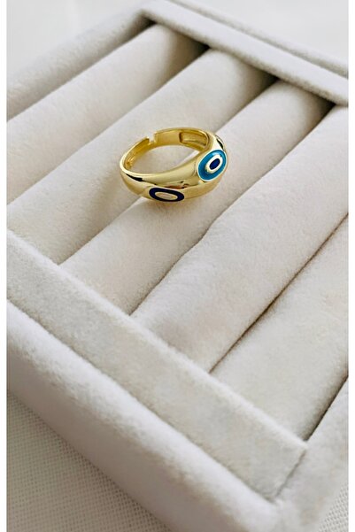 VNS Accessories حلقة منحنية قابلة للتعديل مع خرز عين الشر