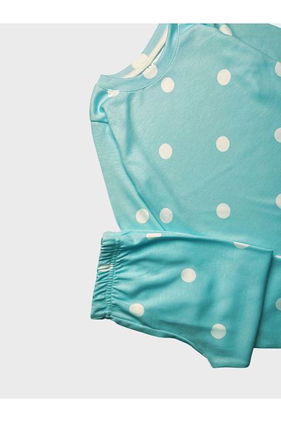 elmas kids Set de pijamale cu mâneci lungi, albastru deschis pentru fete