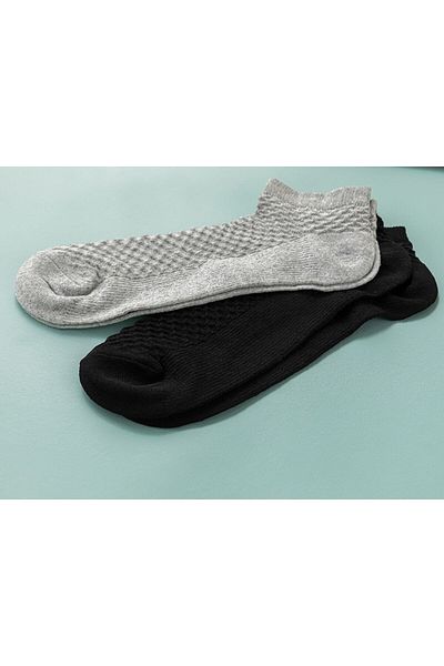 English Home Cruz Cotton Ανδρικές κάλτσες 2 τεμαχίων μποτάκια 40-44 Μαύρο - Γκρι