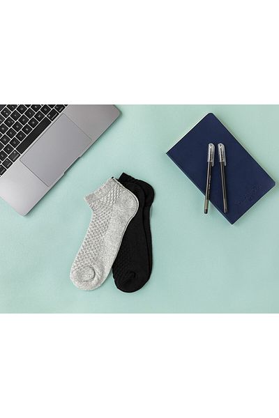 English Home Cruz Cotton Ανδρικές κάλτσες 2 τεμαχίων μποτάκια 40-44 Μαύρο - Γκρι