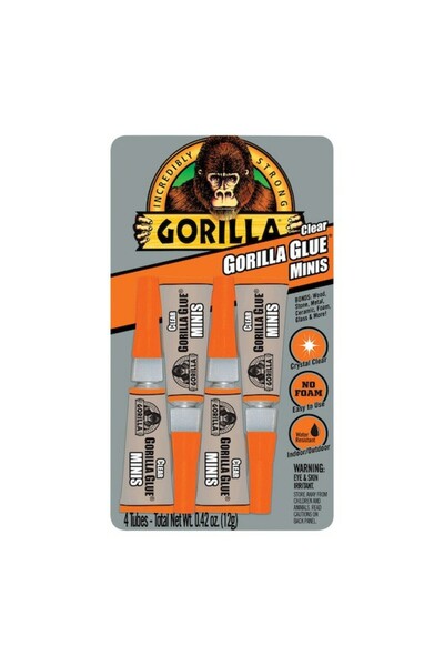 GORILLA غراء شفاف صغير الحجم، غراء متعدد الاستخدامات شفاف تمامًا، أنابيب 3 جر...