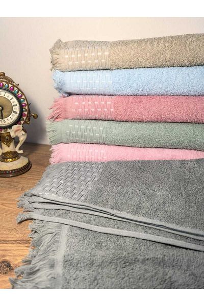 Peacock Cotton 6 Pieces Tasseled Hand Towels 50X90