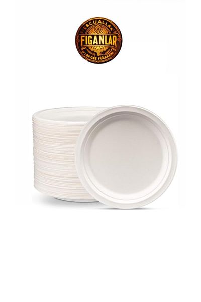 figanlar ambalaj 26 cm Round Thick Cardboard Plates 25 Pieces of Fireproof Shatterproof Stretch-Proof Paper
