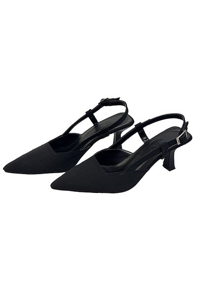 KAFKASLAR AYAKKABI Kafkaslar Kadeh Heeled Back Open Flat Satin Evening Shoes