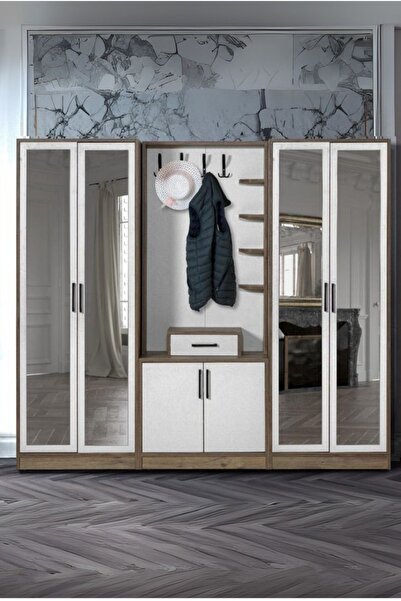 Moderniya Mobilya Loft 4 Kapaklı Aynalı Portmanto