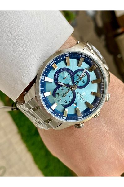 Reward Excellent Steel Silver Color 5Atm Waterproof Men Wrist Watch Bracelet Gift