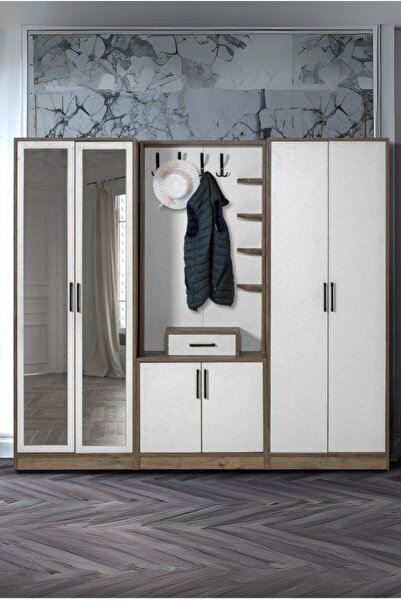 Moderniya Mobilya Loft 4 Kapılı 2 Aynalı Portmanto