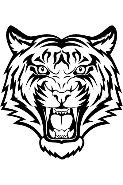 Generic Brand Tiger Head (Auto-Motor-Laptop-Wall-Decor) 20 x 20 cm