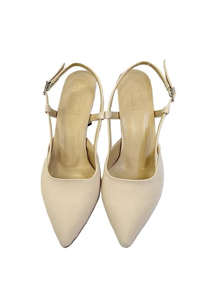 KAFKASLAR AYAKKABI Kafkaslar Kadeh Heeled Back Open Flat Satin Evening Shoes