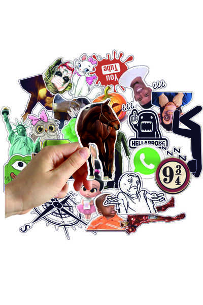 Komik Mem Çıkartma ( 1. Seri Laptop Notebook Telefon Kılıfı 206 Adet ) Sticker Paketi
