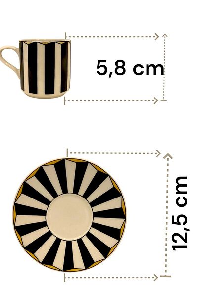 HOMENFA 6 Person (12 Pieces) Porcelain Piano Model Coffee Cup Set
