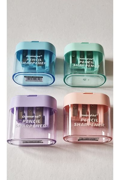Modellino 4 Pieces 3 Different Sizes Pencil Input Pastel Color Garbage Can Sharpener Yş-Dms-810