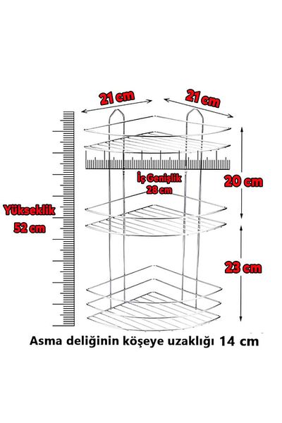 MAİN SHOP 3 Επίπεδα Οικονομικό Ράφι Μπάνιου, Ανοξείδωτη ή Βιδωτή Επιλογή Συναρμολόγησης Συμπληρωματικό-03
