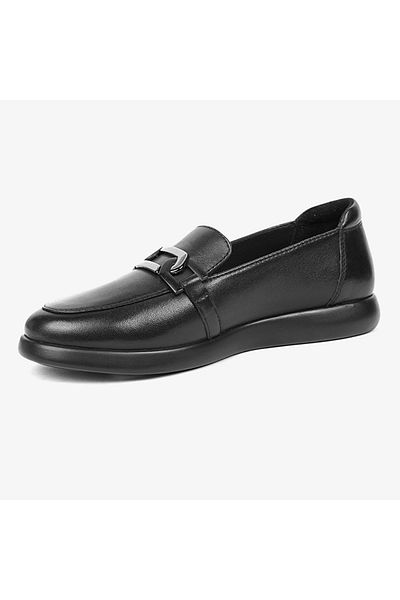 Greyder 32252 Дамски черни мокасини от естествена кожа