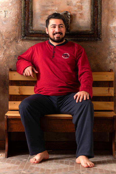 lacelove Large Size Seasonal Men's Cotton Pajamas Set - 2 Thread, Wide Range