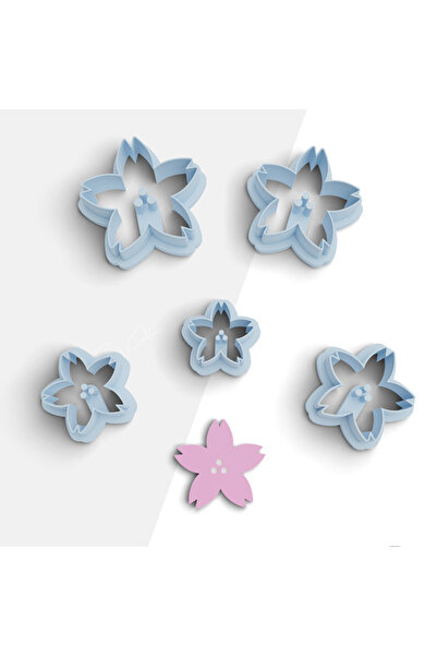 brocutters قالب قطع بوليمر كلاي على شكل زهرة الكرز، قالب حلق، قاطع طين، 5 مقا...