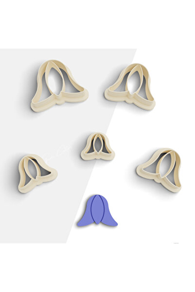 brocutters قالب قطع من طين البوليمر على شكل زهرة الجرس الأزرق، قالب حلق، قاطع...