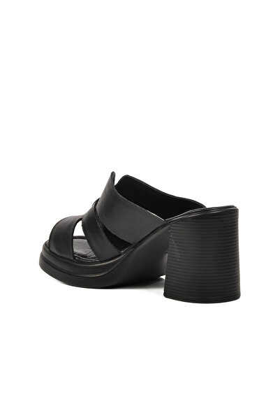 Venüs Μαύρες γυναικείες παντόφλες με τακούνι