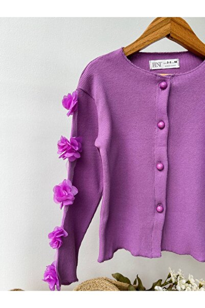 İpekzade Gül Detaylı Taytlı Mor Takım