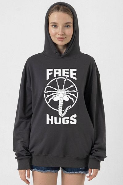 Tshirthane Smoked Women's Hooded Facehugger Hugs 2Ip