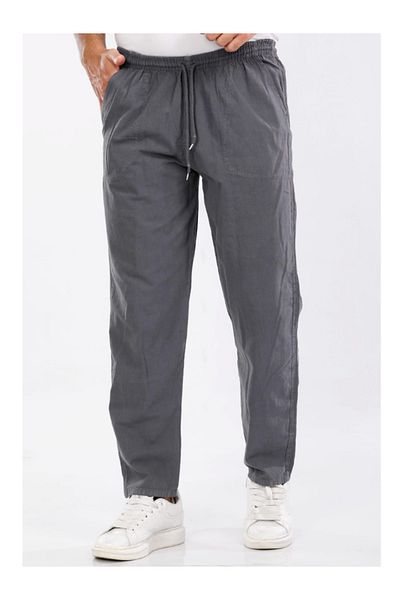 LUSSOLİFE Men's 100% Natural Fabric Linen Look Bottom
