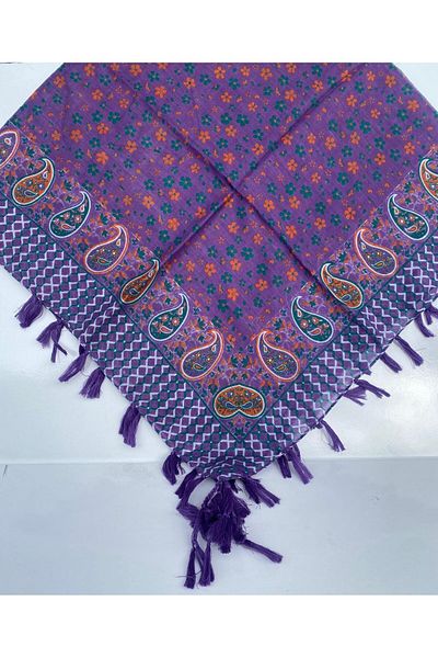Safir Tuhafiye Βαμβακερό Ινδικό Φουλάρι 110 cm x 110 cm |   Ινδική γραφή