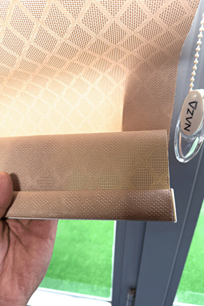 Naza Baklava Desen Cappuccıno / Bej Rengi Stor Perde