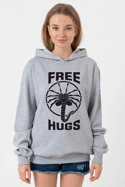 Tshirthane Free Facehugger Hugs Grimelange Women's 3Ip Hooded Sweatshirt