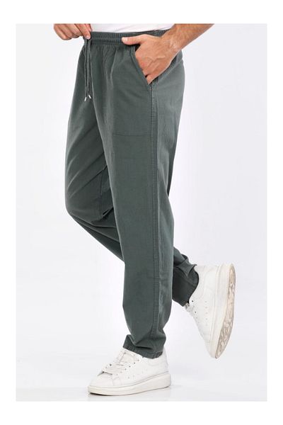 LUSSOLİFE Men's 100% Natural Fabric Linen Look Bottom