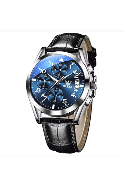 OLEVS ساعة يد كلاسيكية من الجلد للرجال من الفولاذ للموسم الجديد