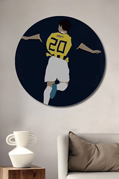 Teona Ahşap Alex De Souza Sarı Lacivert Takım Ahşap MDF Dekoratif Ev/İşyeri D...