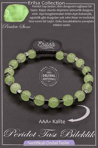 Erilsa Certified Aaa+ Quality Real Terahertz - Peridot Stone Bracelet