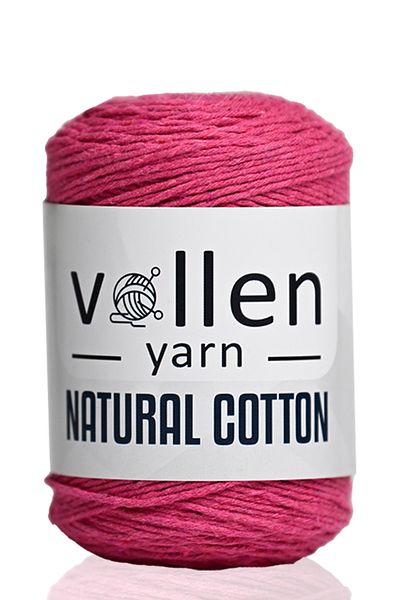 vollen yarn 100gr/200mt Premium Natural Cotton Amigurumi And Punch Yarn, Πλεκτό Χέρι με βελονάκι, φούξια