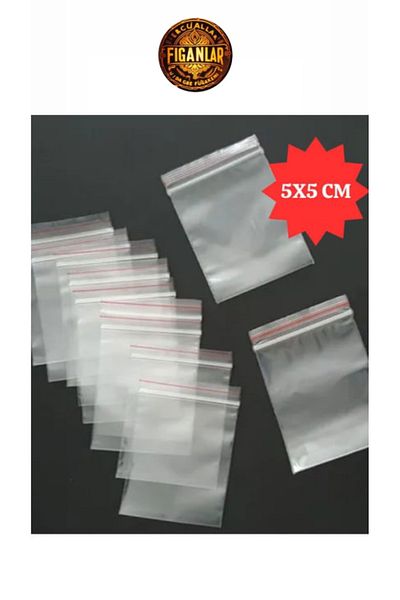 figanlar ambalaj 5X5 cm 100 Pack Ziplock Refrigerator Bags - Transparent and Comfortable Storage