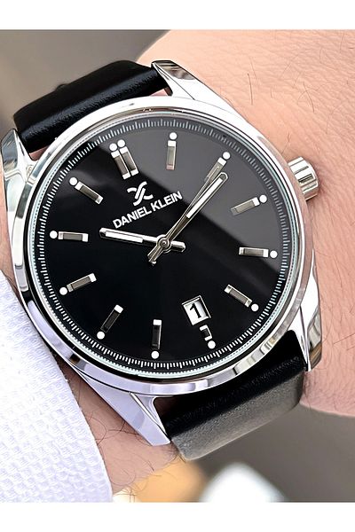 Daniel Klein Leather Band Calendar Dial 3 Atm Water Resistant Men's Wrist Watch Edk.1.13845-4